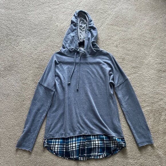 Altar’d State Sweaters , Womens Plaid Layered Hoodie, Size M, Long Sleeve - Picture 1 of 5